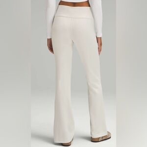 NWOT Lululemon Brushed Softstreme Ribbed Zip Flared Pant 32.5" Bone